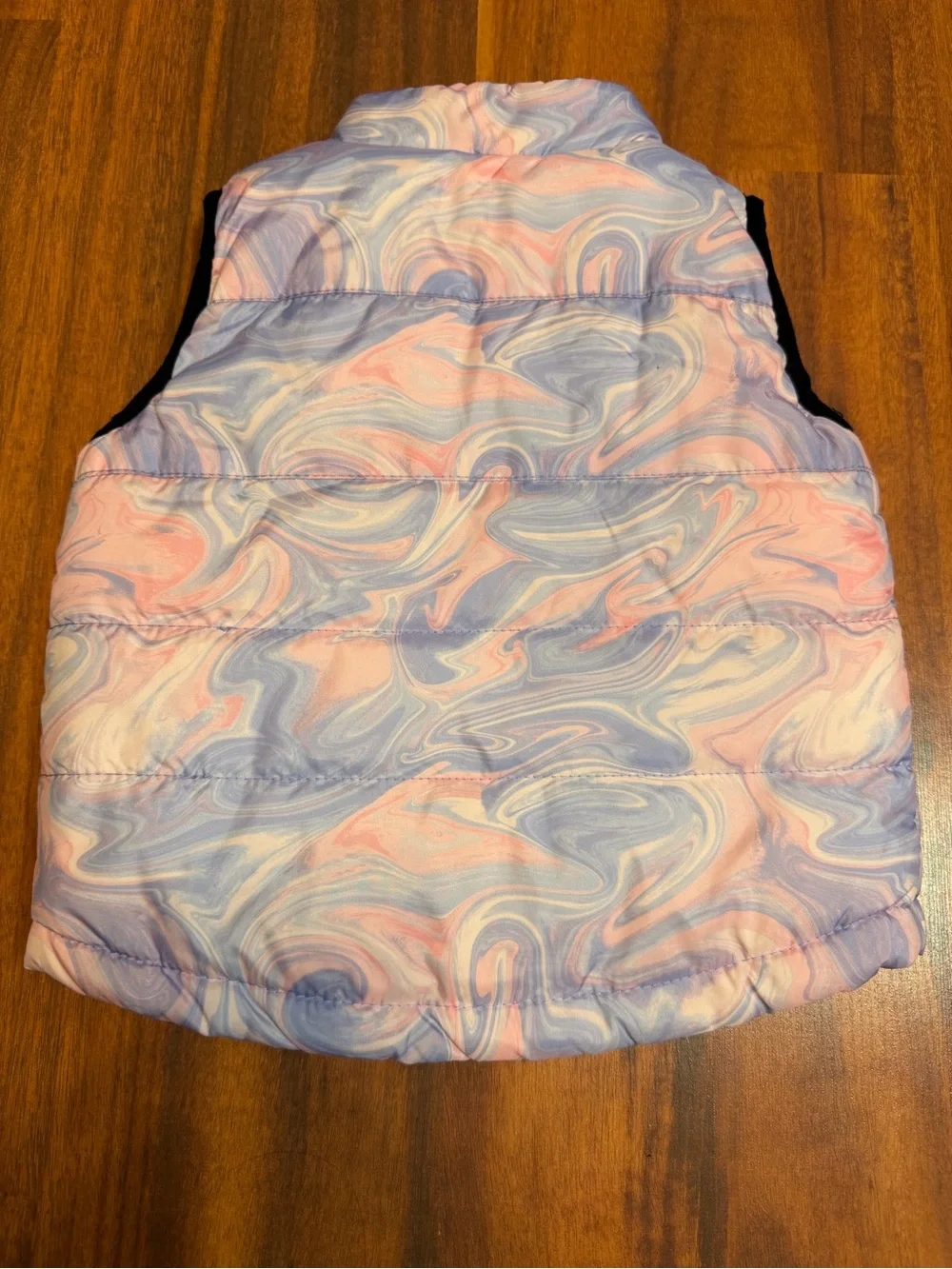 Kids Pink and Lavender Marble Puffer Vest - Brand